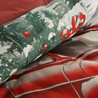 Kép 8/8 - Xmas pamut karácsonyi ágyneműhuzat Piros 220x200 cm - 70x80 cm 2db 5