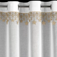 Kép 7/9 - Xmas1 fényáteresztő függöny arany csillagos Fehér 140x250 cm 3