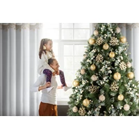Kép 5/9 - Xmas1 fényáteresztő függöny arany csillagos Fehér 140x250 cm 8