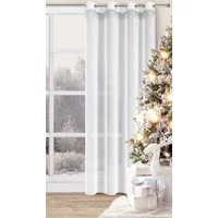 Kép 2/9 - Xmas1 fényáteresztő függöny szürke csillagos Fehér 140x250 cm 1