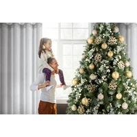 Kép 7/9 - Xmas1 fényáteresztő függöny szürke csillagos Fehér 140x250 cm 8