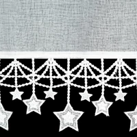 Kép 4/5 - Xmas2 vitrázs függöny csillagos Fehér 60x150 cm 3
