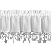 Kép 3/6 - Xmas2 vitrázs függöny szürke csillagos Fehér 30x150 cm 2
