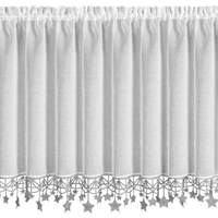 Kép 4/7 - Xmas2 vitrázs függöny szürke csillagos Fehér 90x150 cm 2