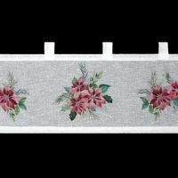 Kép 2/6 - Xmas3 vitrázs függöny mikulásvirágos Fehér 30x150 cm 1