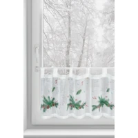 Kép 1/7 - Xmas4 vitrázs függöny fenyőágas Fehér 30x150 cm