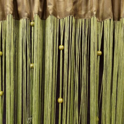 Koralik gyöngyös spagetti függöny Élénkzöld 140x250 cm