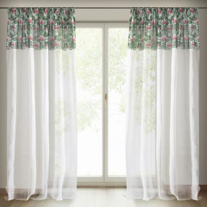 botanic-flamingo-mintas-csipkes-fuggony-feher-zöld-rozsaszin-140-x-250-cm