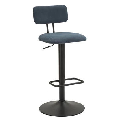 Bárszék állítható magasságú háttámlával 2db-os szett kék/fekete 41x47,5x85-106,5 (seat 61-83) cm