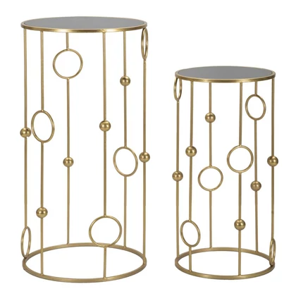 Cage asztal 2db-os szett arany ø 50x100-40x80 cm