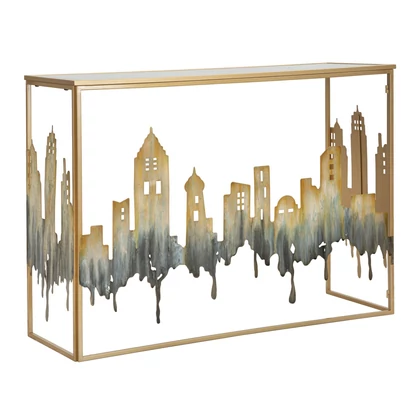 City konzolasztal városmintás 110x38,5x81 cm