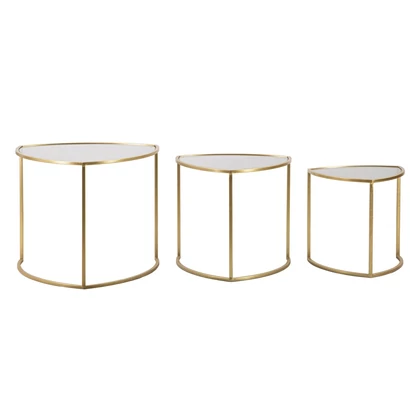 Dohányzóasztal szett 3db-os arany ø 60x50-50x45-40x40 cm