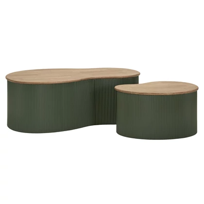 Frankfurti dohányzóasztal 2db-os szett zöld 87X53X32-50X35X28 cm