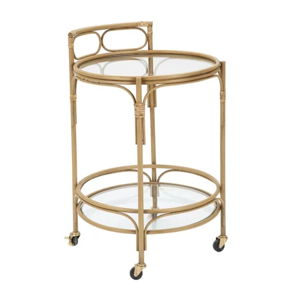 Panama tálalókocsi rattan hatású barna ø 51x74 cm