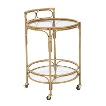 Panama tálalókocsi rattan hatású barna ø 51x74 cm