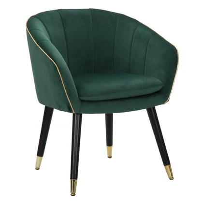 Paris fotel párnázott bársony szövettel green/gold 62x58x78 cm