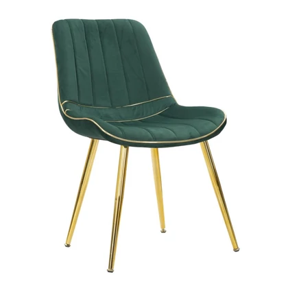 Paris szék párnázott bársony szövettel szett 2 db green/gold 51x59x79 cm