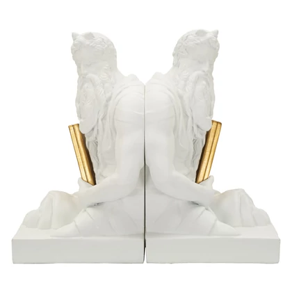 Poseidon könyvtámasz fehér/arany 25,5X15X22,3 cm