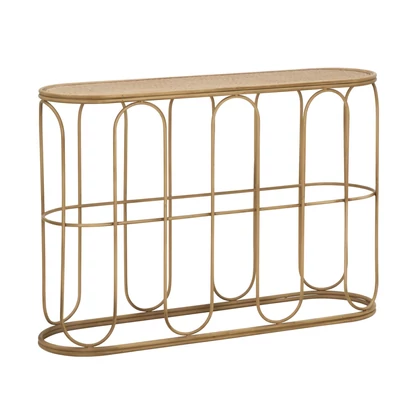 Samui fém konzolasztal bambusz hatású barna 110x32x77 cm