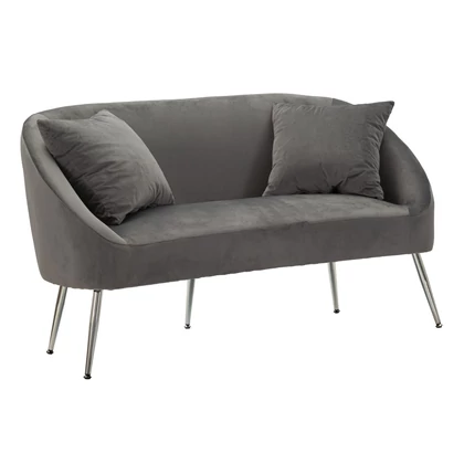 Soffy kanapé 2db párnával szürke/ezüst 137x69x79 cm