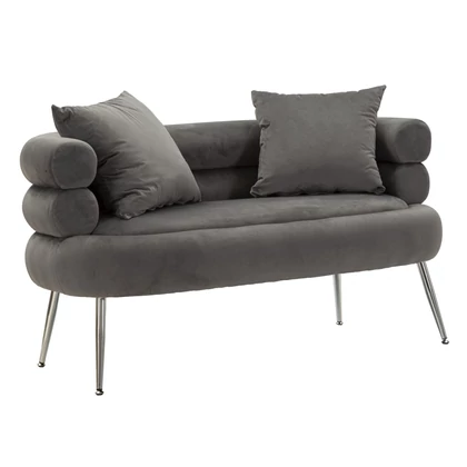 Soffy plus kanapé 2db párnával szürke/ezüst 133x68x69 cm