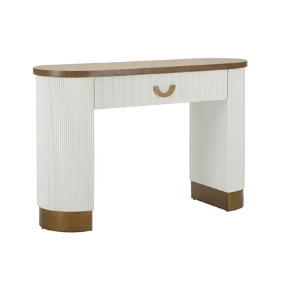 Toulouse konzolasztal modern stílusú fehér/barna 121x40x78 cm