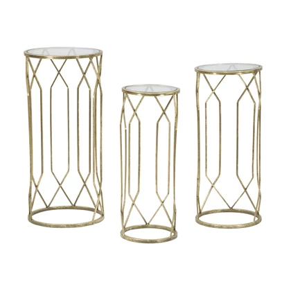 Tunis tárolóasztal 3db-os szett arany ø 32x71-28x65-23x61 cm