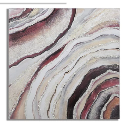 Absztarkt festmény piros/arany 80x2,8x80 cm