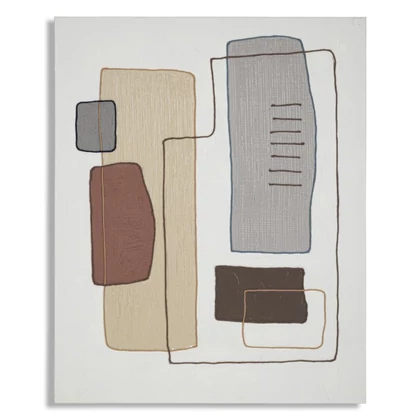 Absztrak minták madzaggal festmény -b- 80x2,8x100 cm