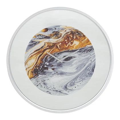 Absztrakt falióratükör kerettel szürke ø 60x5 cm