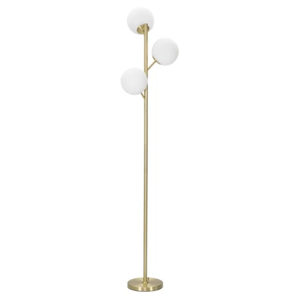 Állólámpa 3 búrával minimalista stílusú arany/fehér ø 36x190 cm
