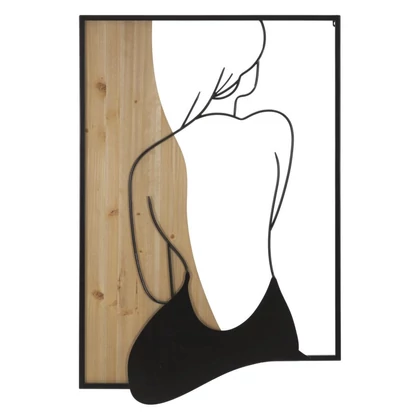 Beauty fali dekoráció fekete/barna 60x2x90 cm