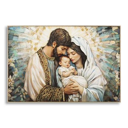 Betlehem falikép lakkozott vászonra nyomtattva kerettel 122X4X82 cm