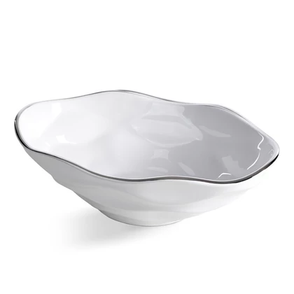 Boni 02 kerámia tál Fehér 30x19x9 cm