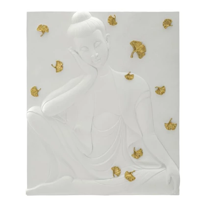 Buddha ginko biloba levelekkel falikép 46x5,7x55,5 cm