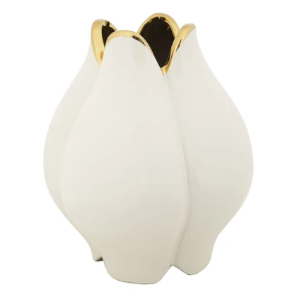 Elegant váza fehér/arany ø 23x27,5 cm