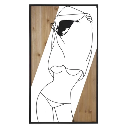 Fali dekoráció női test -b- barna-fekete 50x2x90 cm
