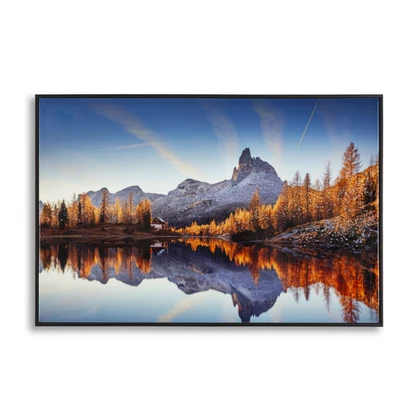 Falikép lakkozott tó részlet kerettel 90x4x60 cm