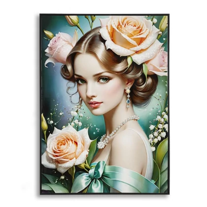 Fantasy lakkozott vászonfestés kerettel -b- 72x4x102 cm