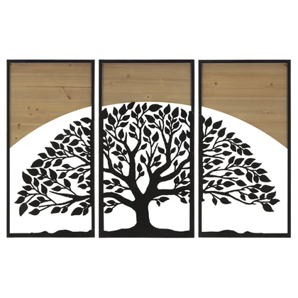 Fát ábrázoló fali dekorációs 3 db-os szett 105x2x70 (35x2x70) cm