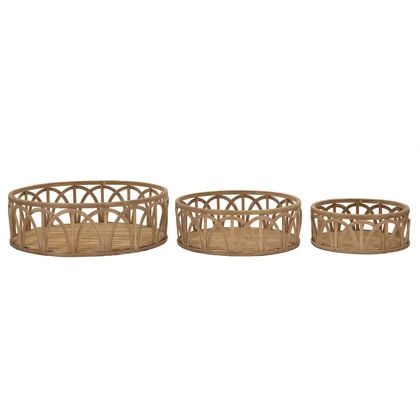 Fuji rattan kosár 3db-os szett barna ø 50x16-40x14-30x12 cm