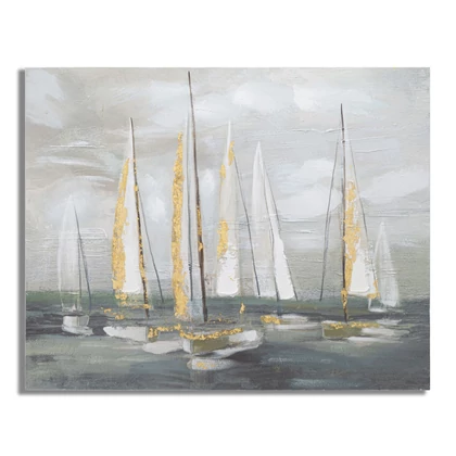 Hajók a vízen festmény 100x2,8x80 cm