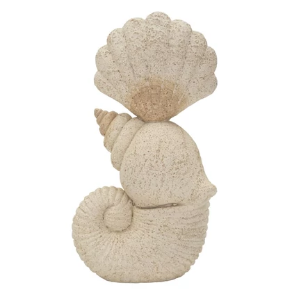 Kagyló szobor homokkő textúra bézsszín 17,2X10X30,2 cm