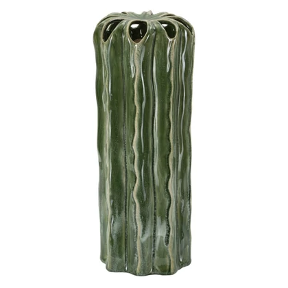 Kaktusz váza magas zöld ø 12x31,5 cm