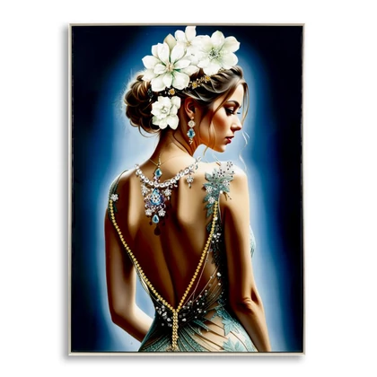Lakozott festmény izabel kerettel -a- 72x4x102 cm