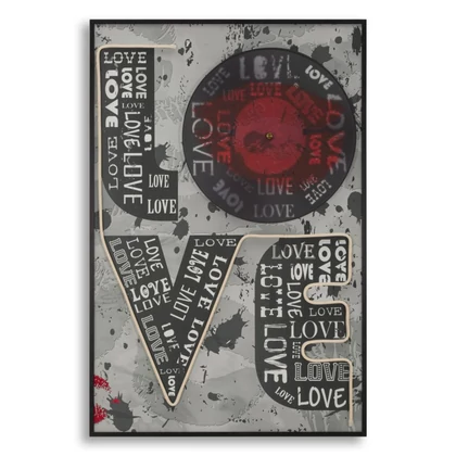 LOVE falikép LED fénnyel vászonra nyomtattva kerettel 60X3,5X90 cm