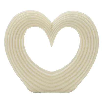 Lovvy szív alakú figura quartz fehér 30x7x26 cm