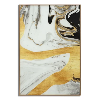 Márvány mintás festmény kerettel arany 80x3,5x120 cm