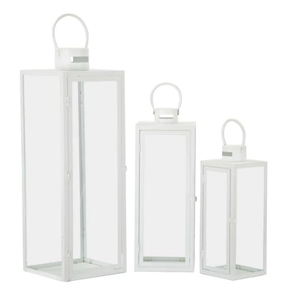 Modern lámpás 3db szett fehér 22x22x66-18x18x49,5-14x14x39 cm