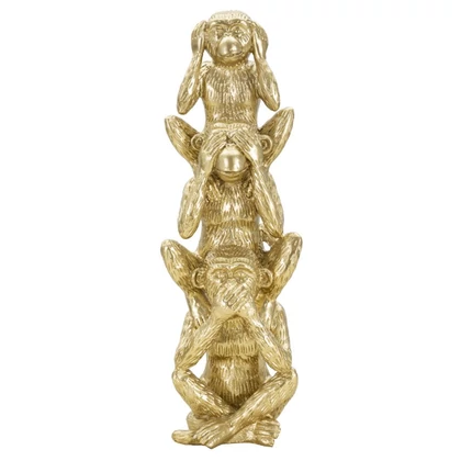 Monkeys tower figura arany ø 10,5x30 cm